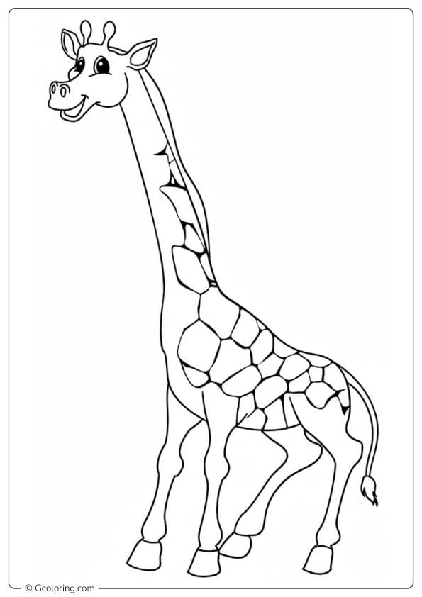 Easy outline giraffe coloring pages