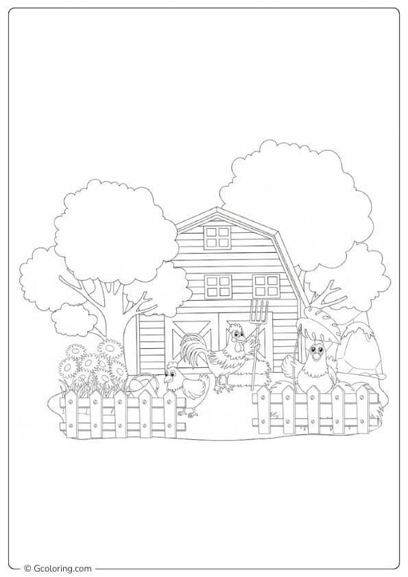 Farm Animals Coloring Pages for Kids Barn Life Sketch