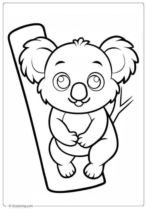 First Koala Coloring Pages for Kids