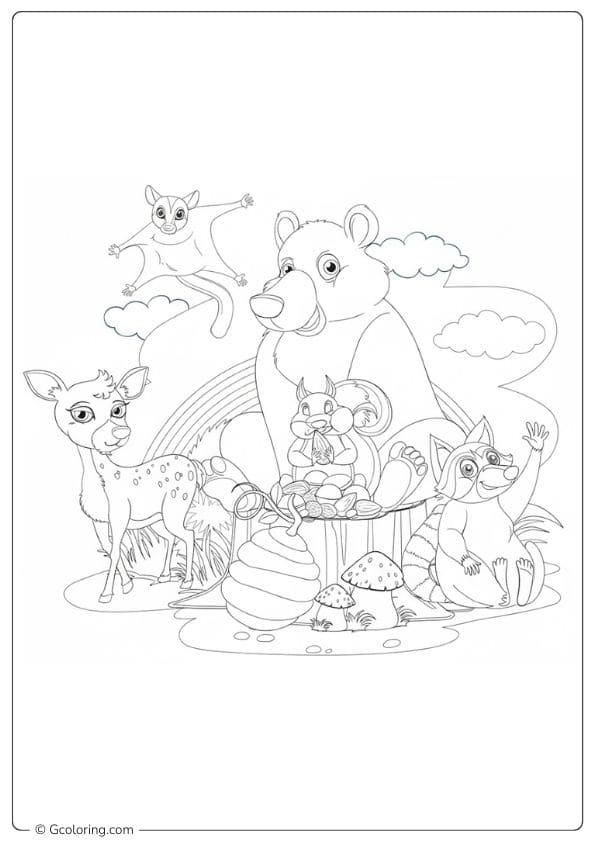 Friendly Forest Animals Coloring Pages Set