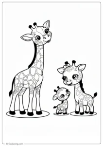 Giraffe Family Coloring Pages
