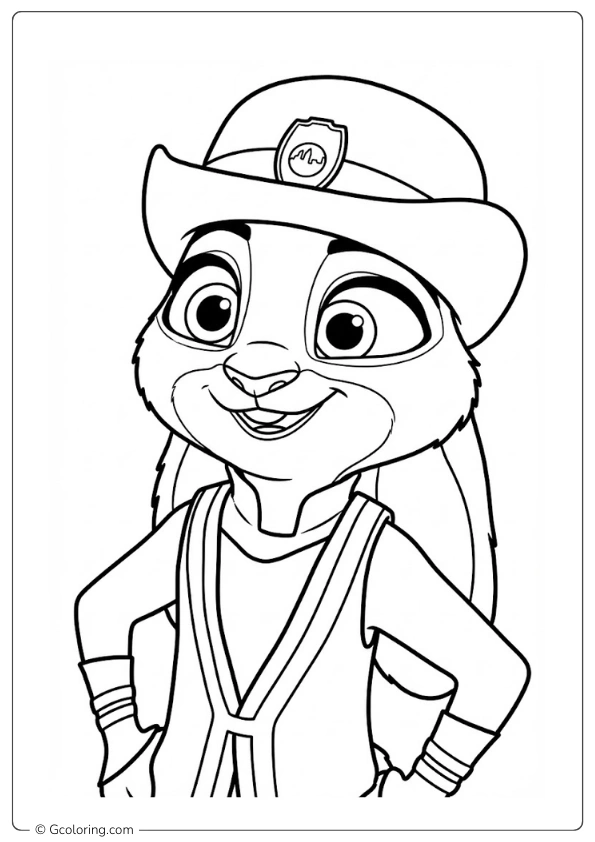 Judy Hopps making a heart shape Coloring Pages