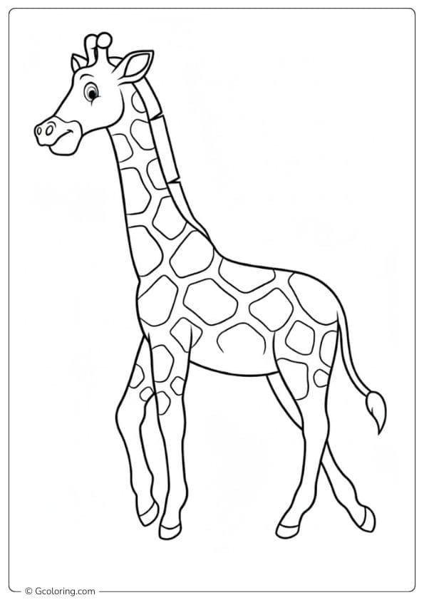 Large Outline Giraffe Coloring Pages for Toddlers
