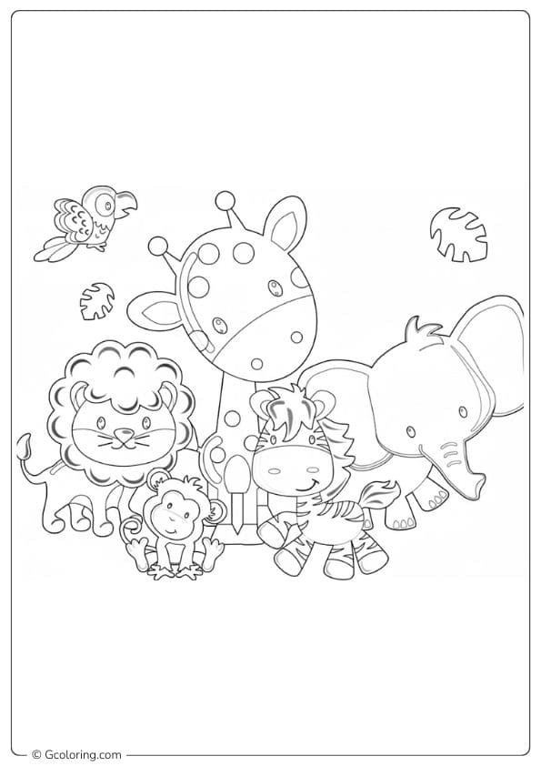 Let's color! safari animals coloring pages