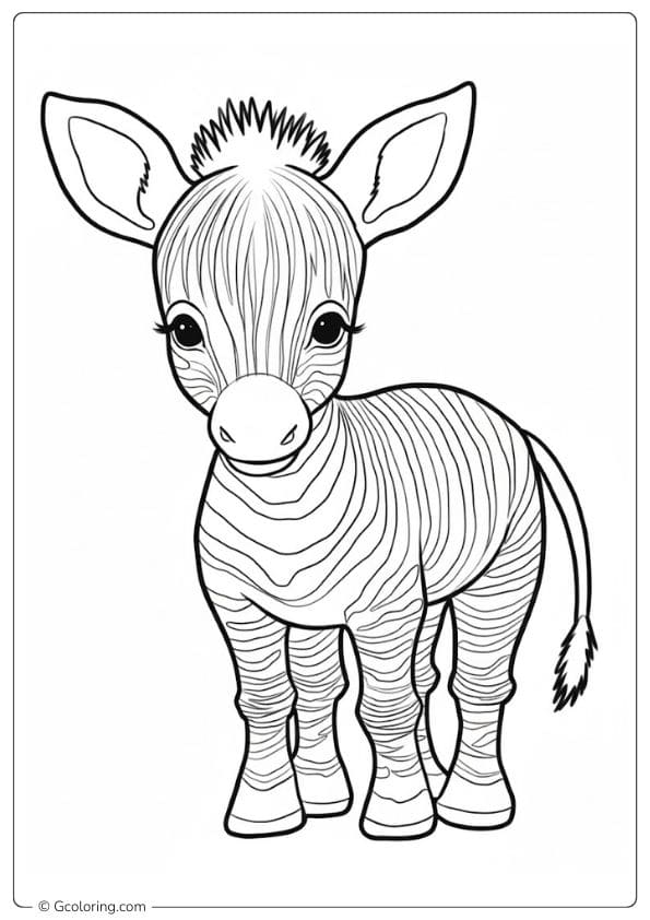 Minimalist Baby Zebra Drawing Safari Animals Coloring Pages