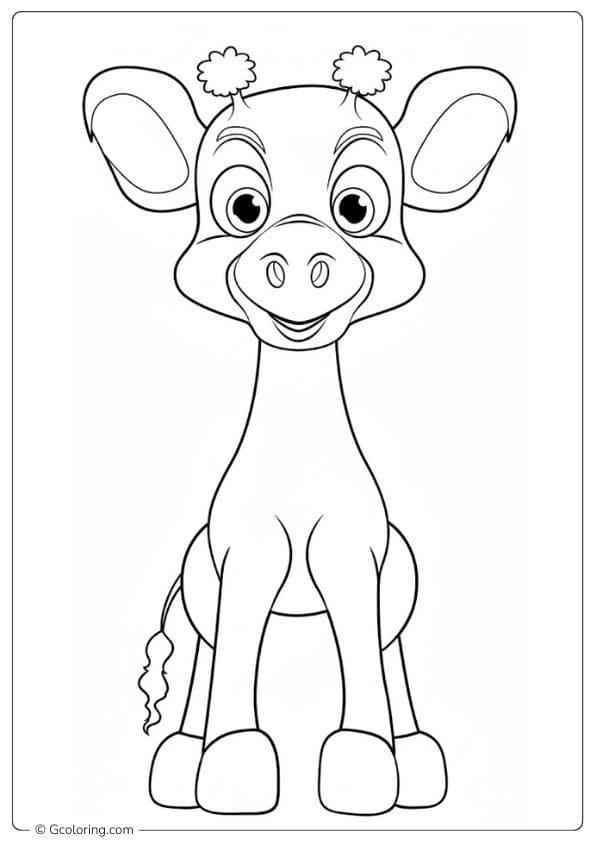 Minimalist Giraffe Coloring Pages for Preschoolers