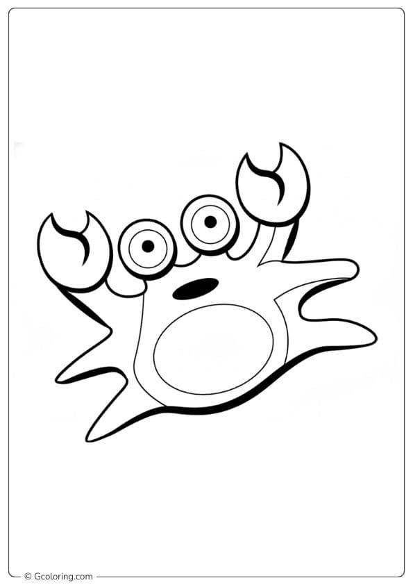 Minimalist crab outline coloring page of ocean animals