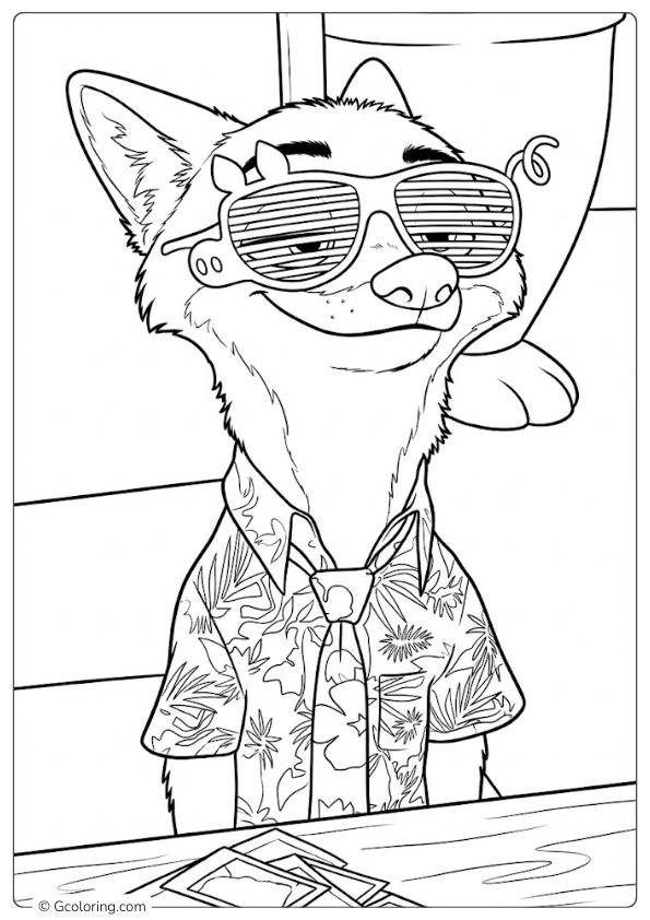 Nick Wilde Coloring Pages