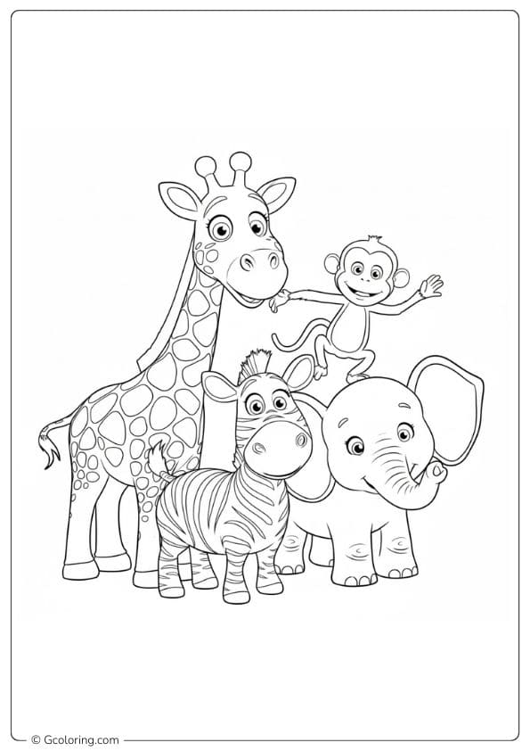Safari Animals Coloring Pages for Kids
