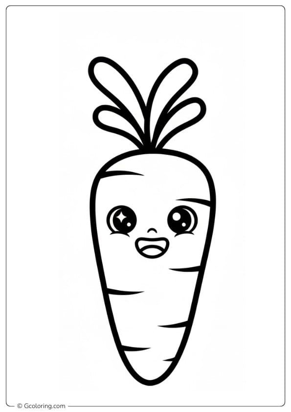 Simple Carrot Coloring Page for Kids