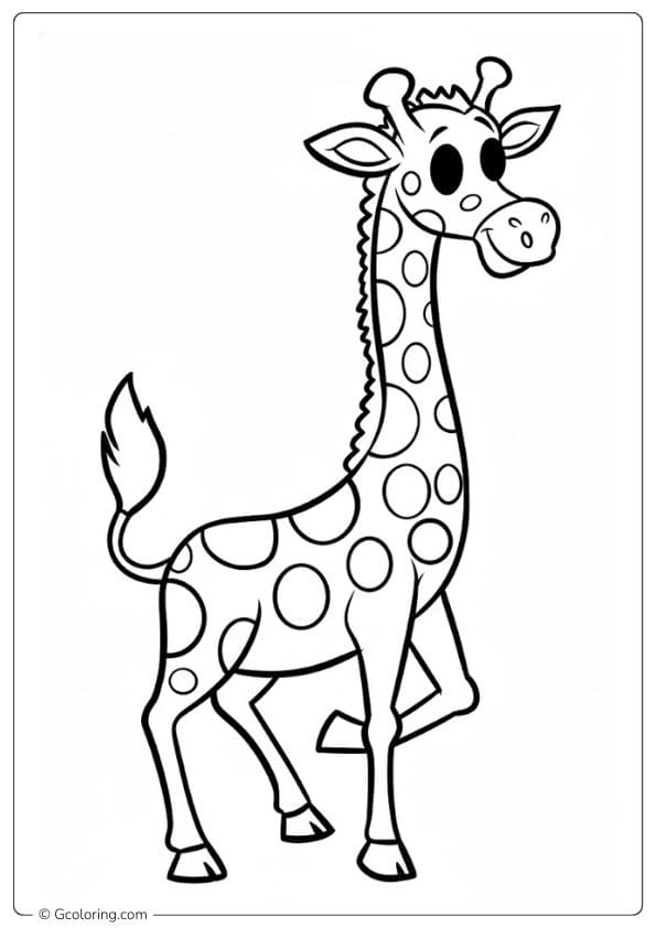 Simple Giraffe Coloring Pages for Kids