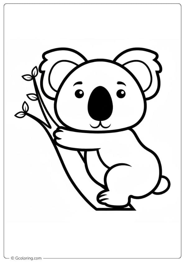 Simple Koala Coloring Pages for Toddlers