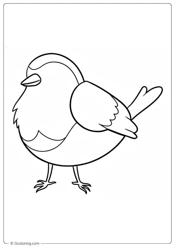 Simple bird outline for robin coloring pages