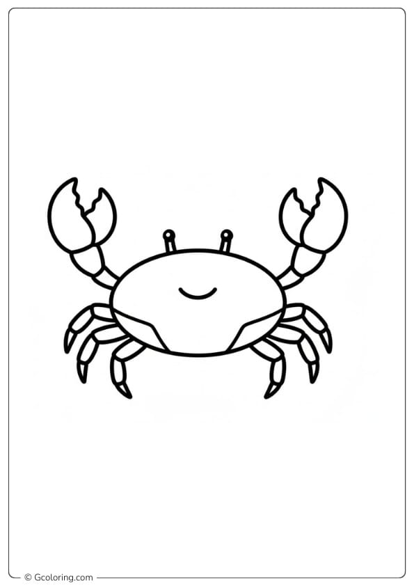 Simple crab coloring pages for beginners