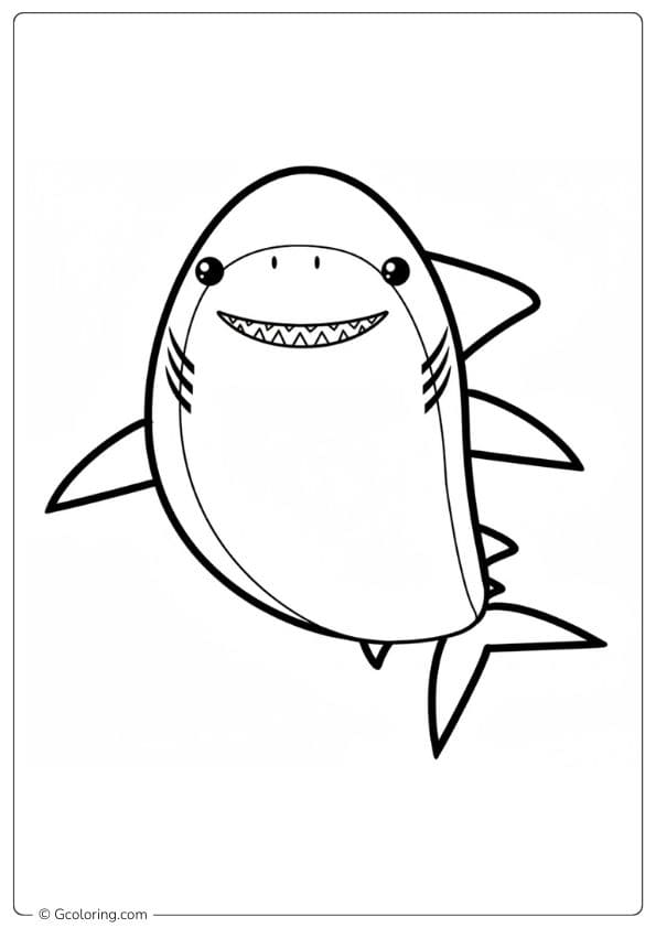 Simple shark coloring page of ocean animals for kids