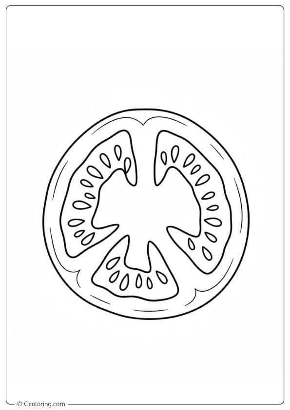 Tomato coloring page tomato cross section slice
