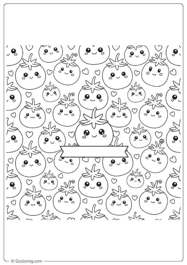 Tomato coloring page tomato pattern background