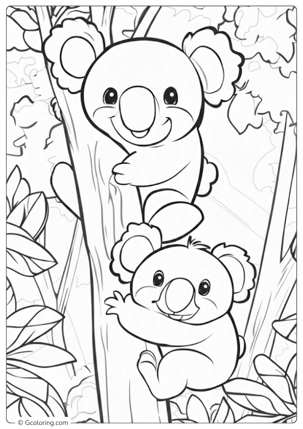 Two Koalas Coloring Pages