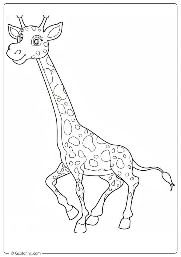 Walking Giraffe Coloring Pages