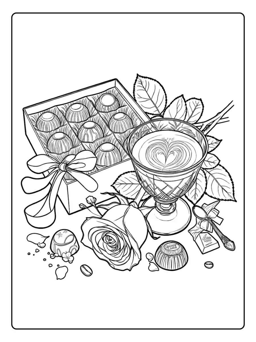 Box of Chocolate Coloring Page (10)