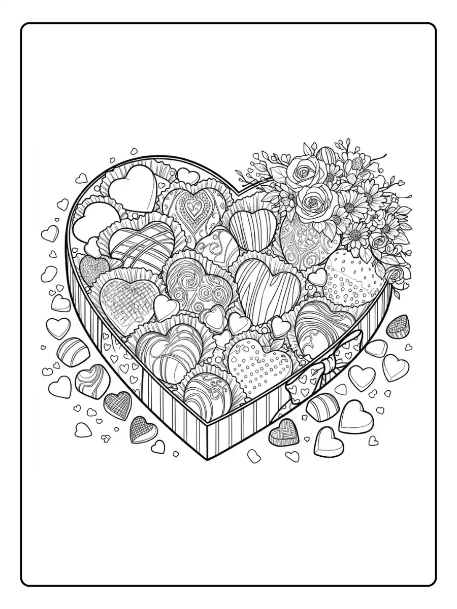Box of Chocolate Coloring Page (11)