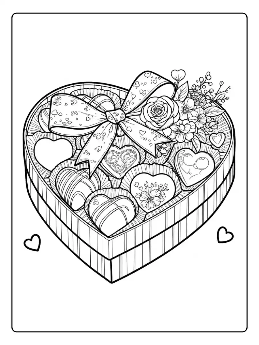 Box of Chocolate Coloring Page (9)