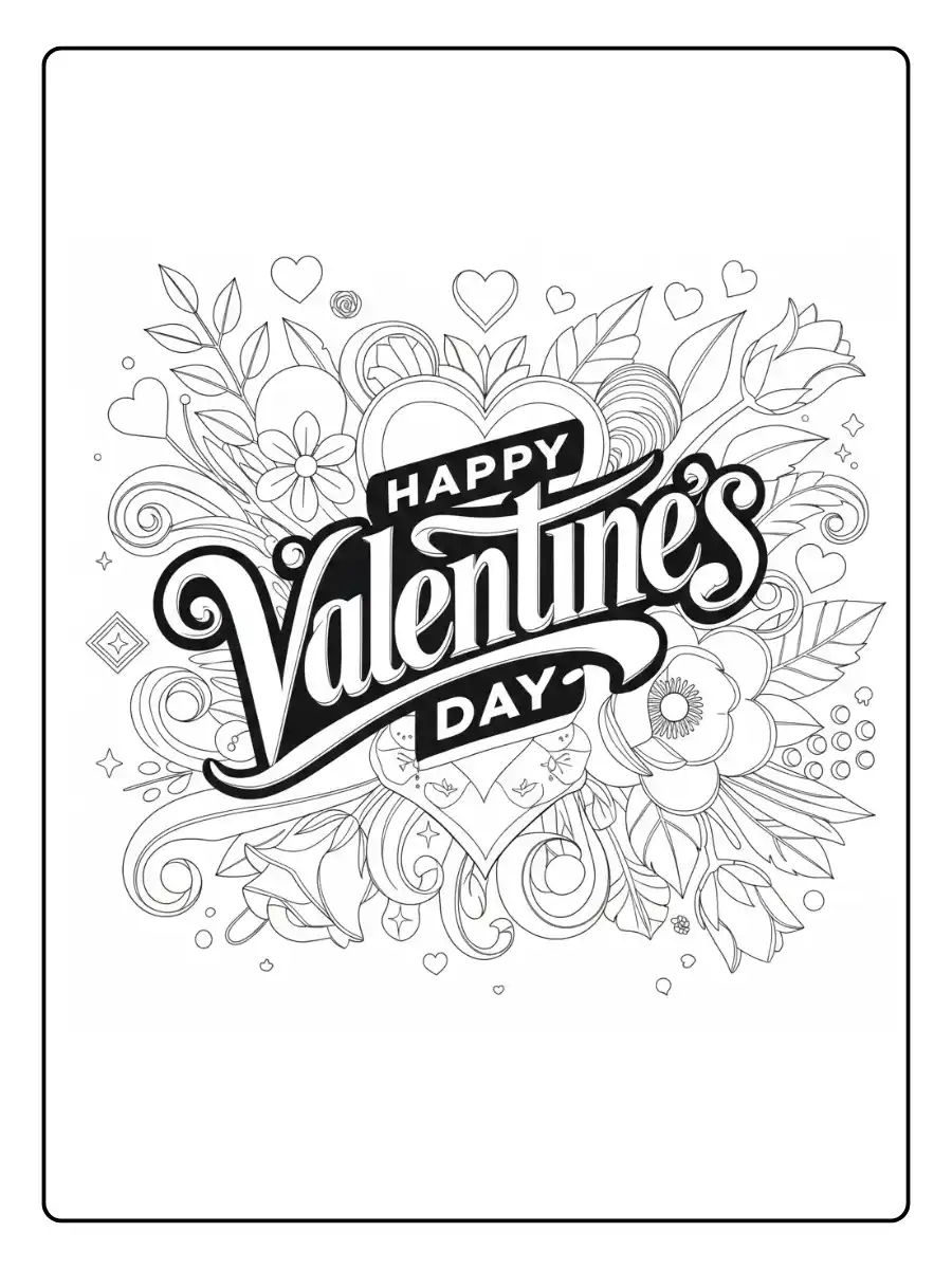 Happy Valentines Day Coloring Pages (2)