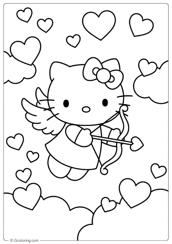 Hello Kitty Cupid Coloring Pages