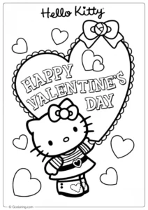 Hello Kitty Valentine's Day Coloring Pages