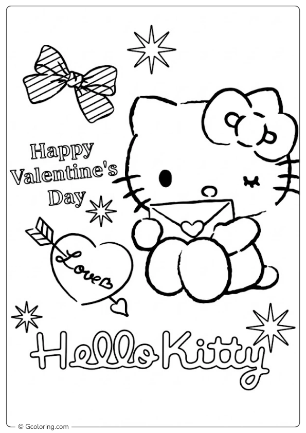 Hello Kitty Valentine's Day Coloring Pages (3)