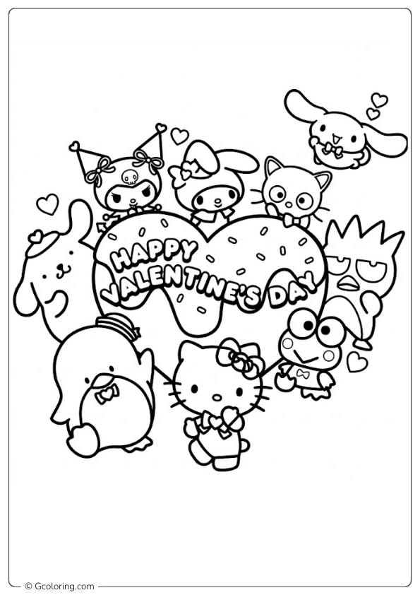Hello Kitty Valentine's Day Coloring Pages (5)