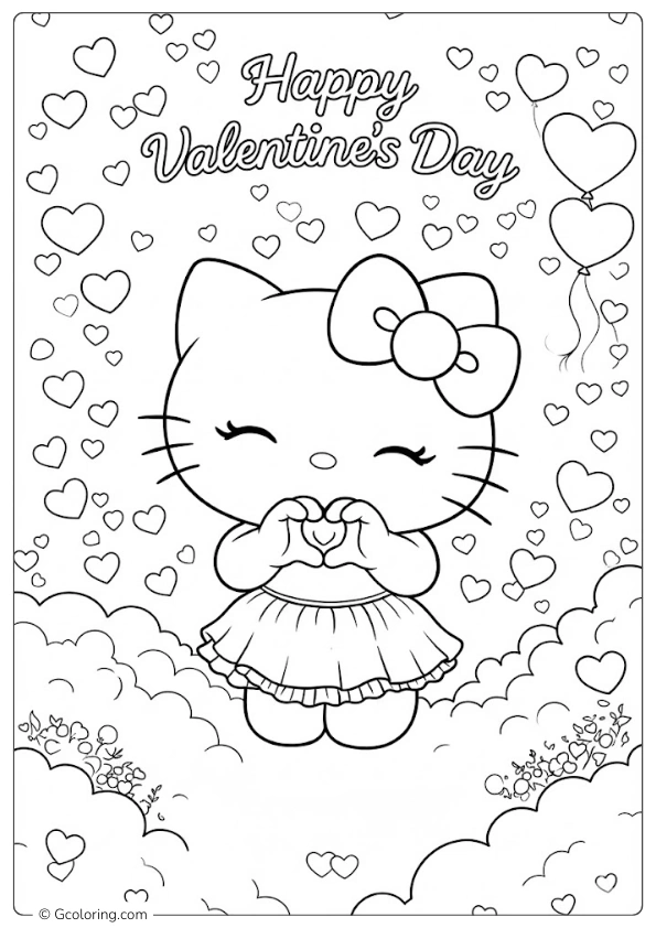 Hello Kitty Valentine's Day Coloring Pages (6)