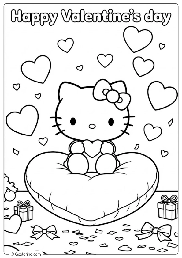 Hello Kitty Valentine's Day Coloring Pages (8)