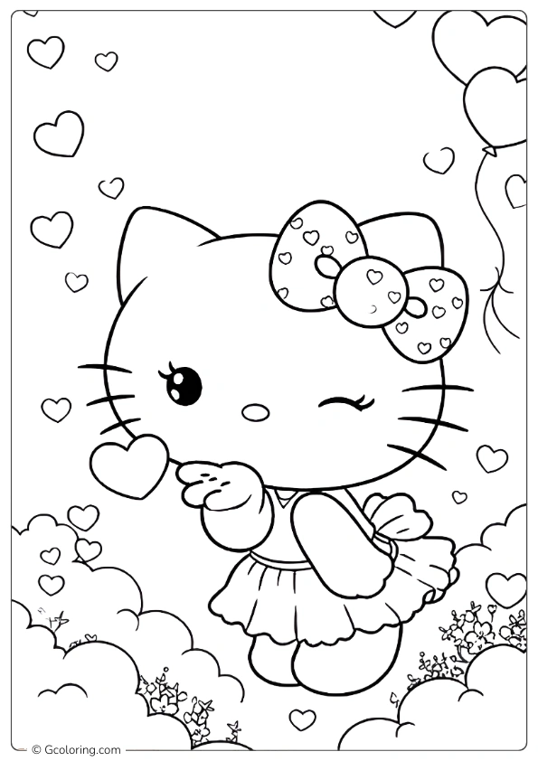 Hello Kitty Valentine's Day Coloring Pages (9)