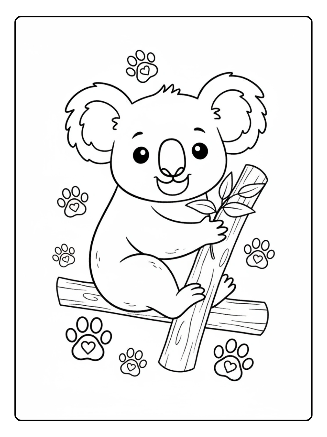Koala Coloring Pages Painting With Pawprints
