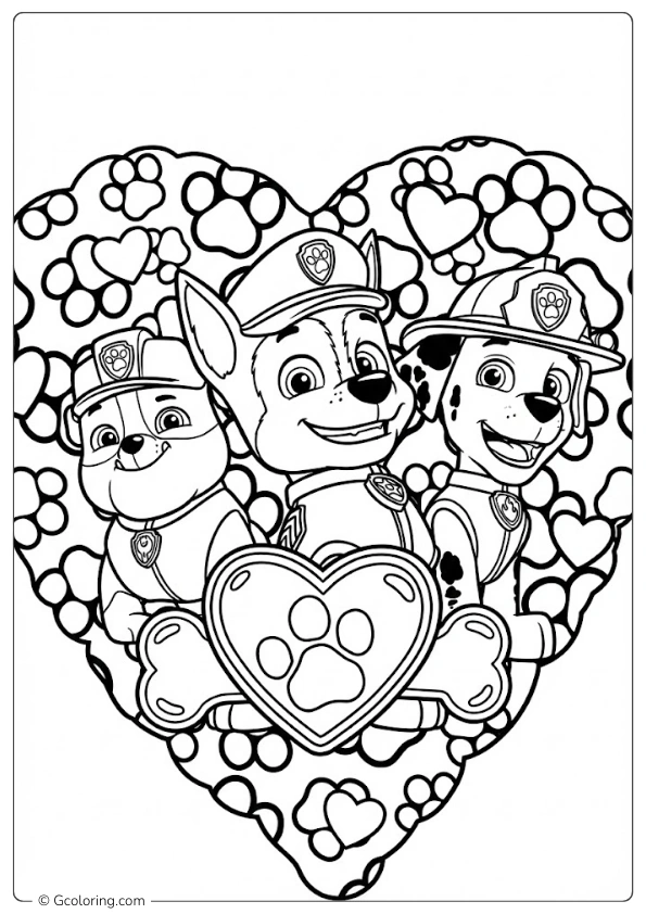 Paw Patrol Valentines Coloring Pages (3)