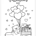 Valentine Truck with Teddy Bear Coloring Pages