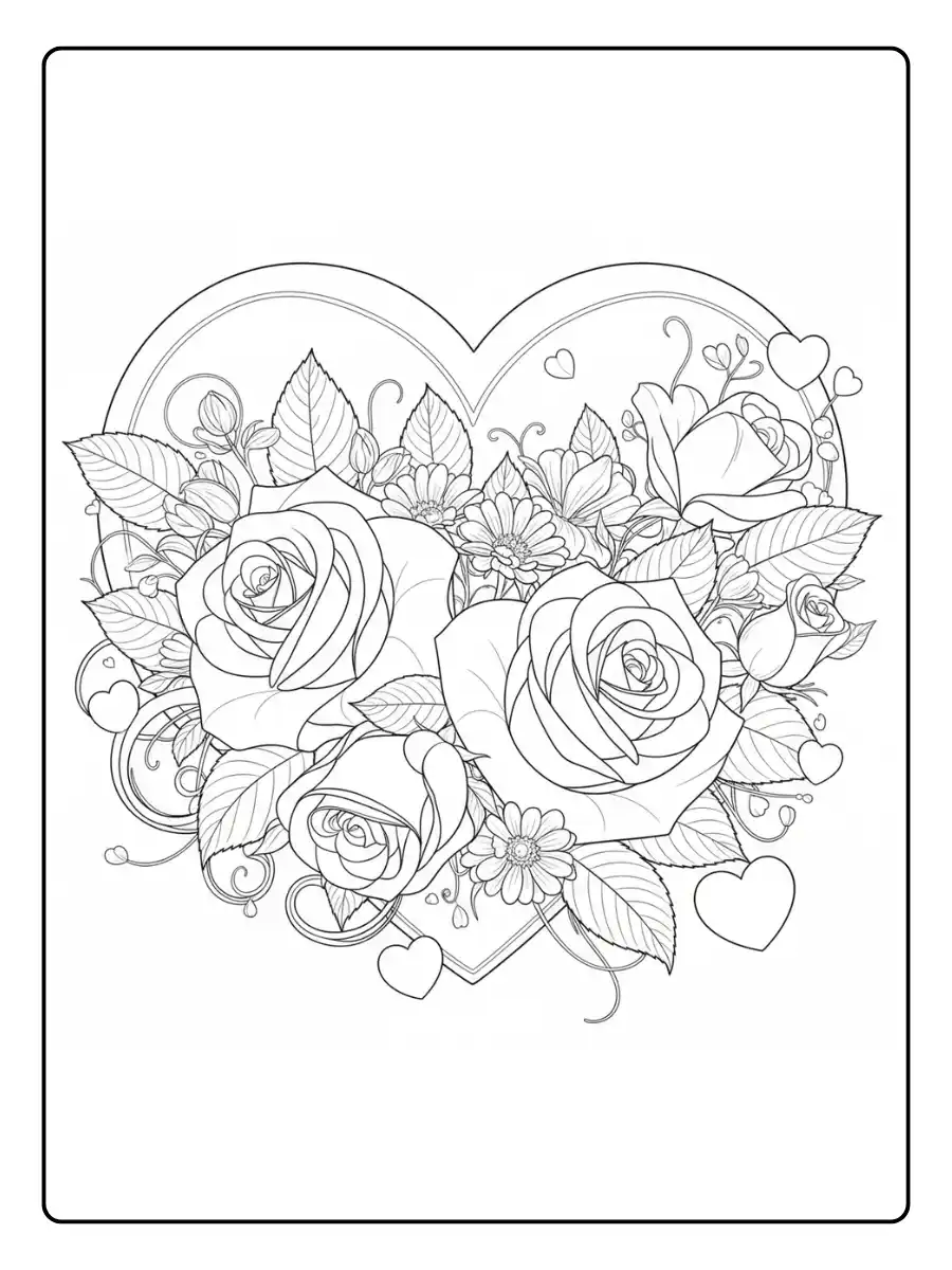 Valentines Hearts Coloring Pages (4)