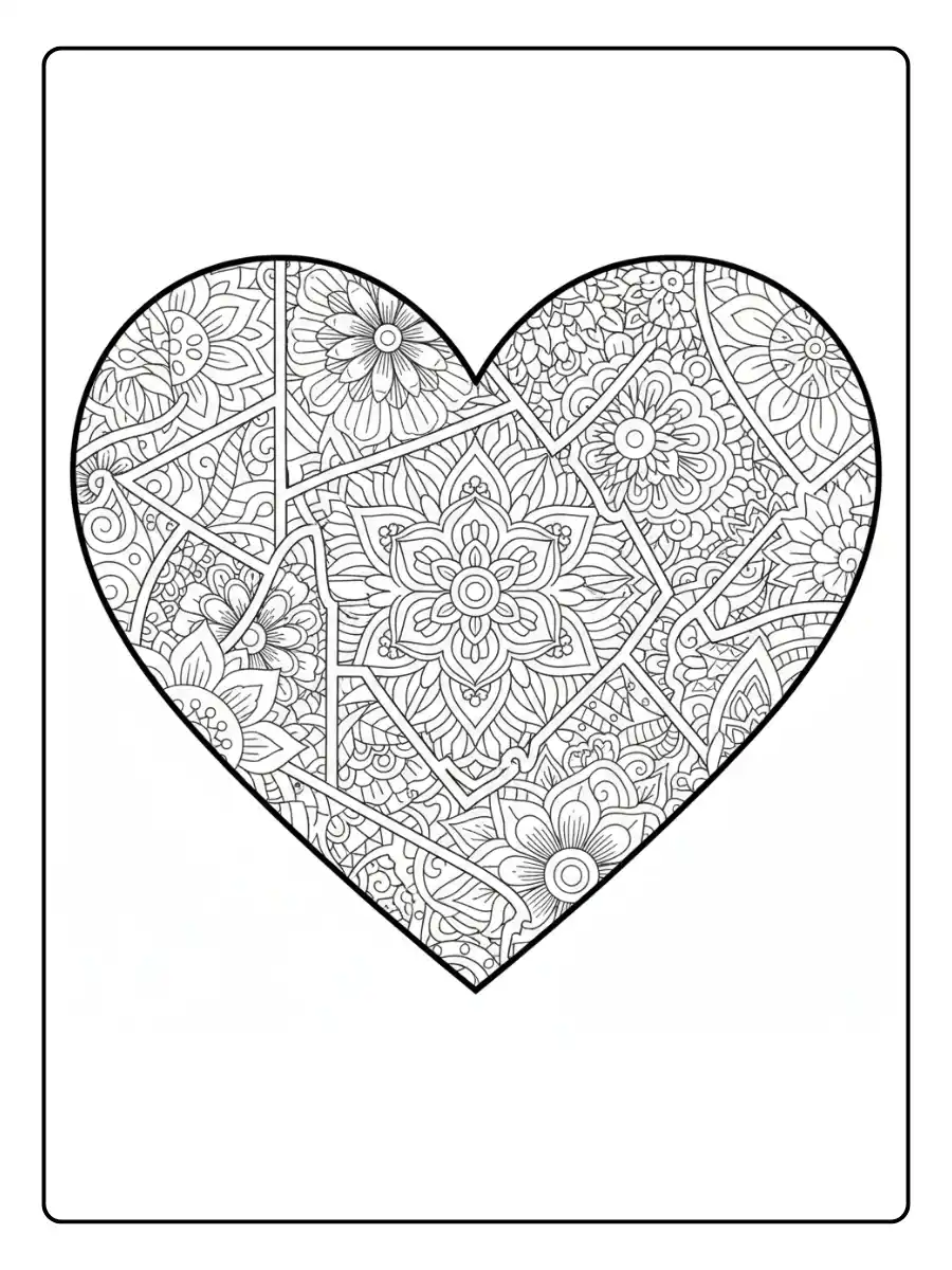 Valentines Hearts Coloring Pages (6)