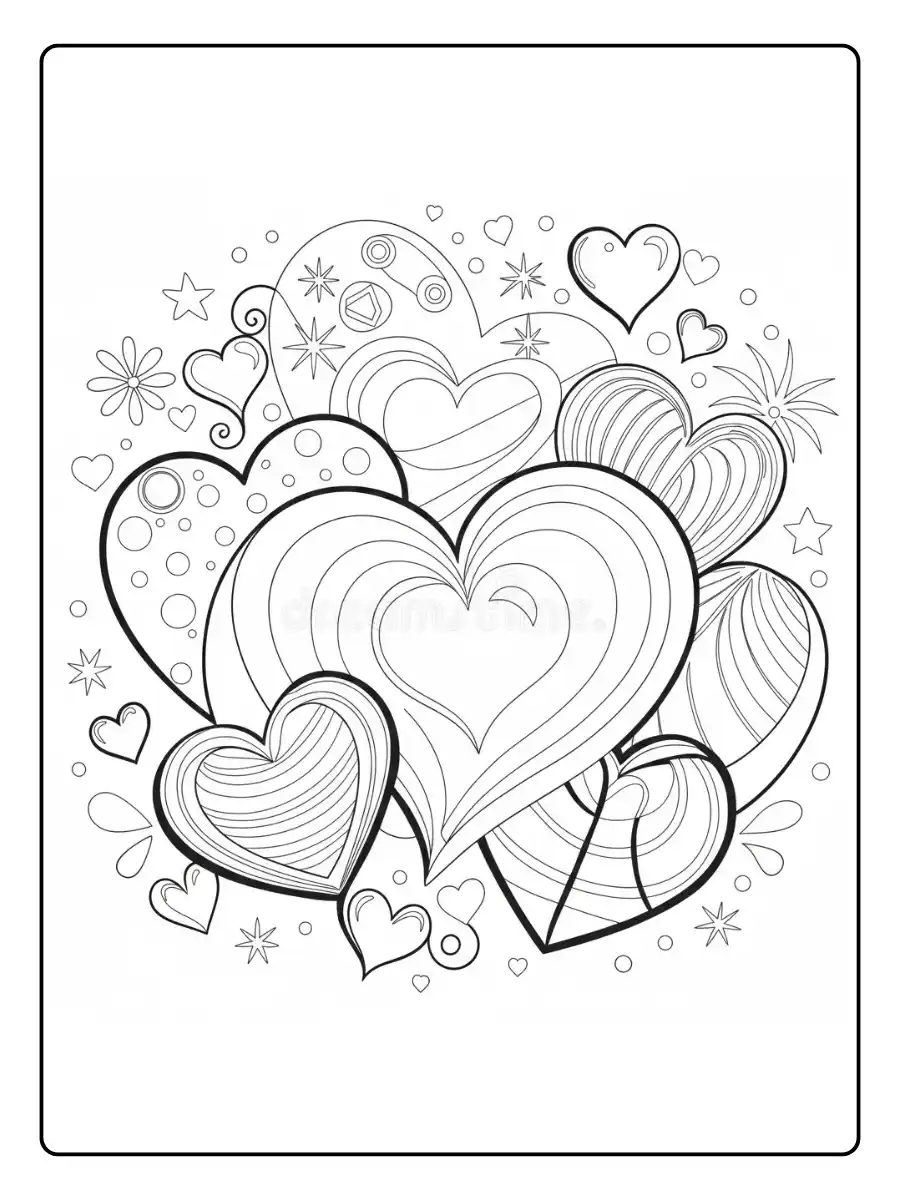 Valentines Hearts Coloring Pages (9)