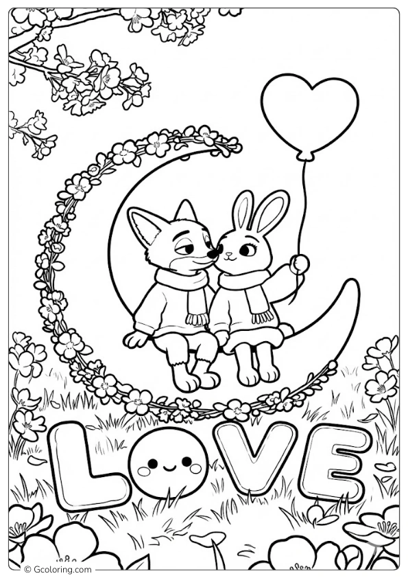 Zootopia Valentine Coloring Pages (4)