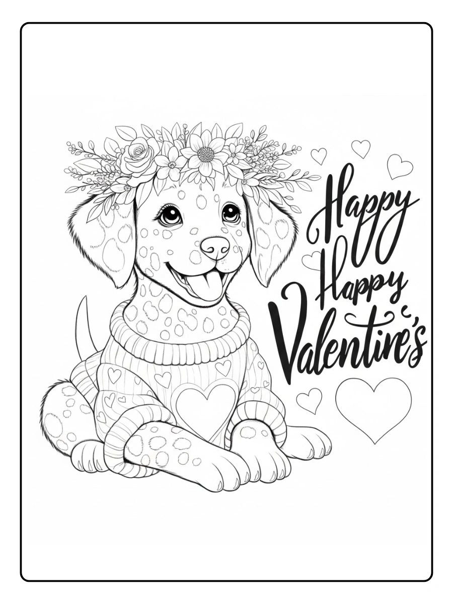 dog valentine coloring pages (2)