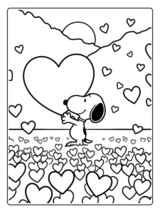 snoopy valentines day coloring pages (10)