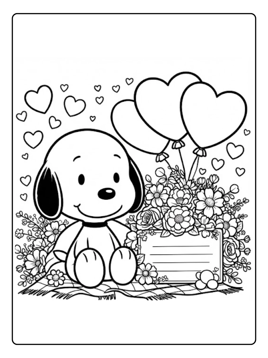 snoopy valentines day coloring pages (12)