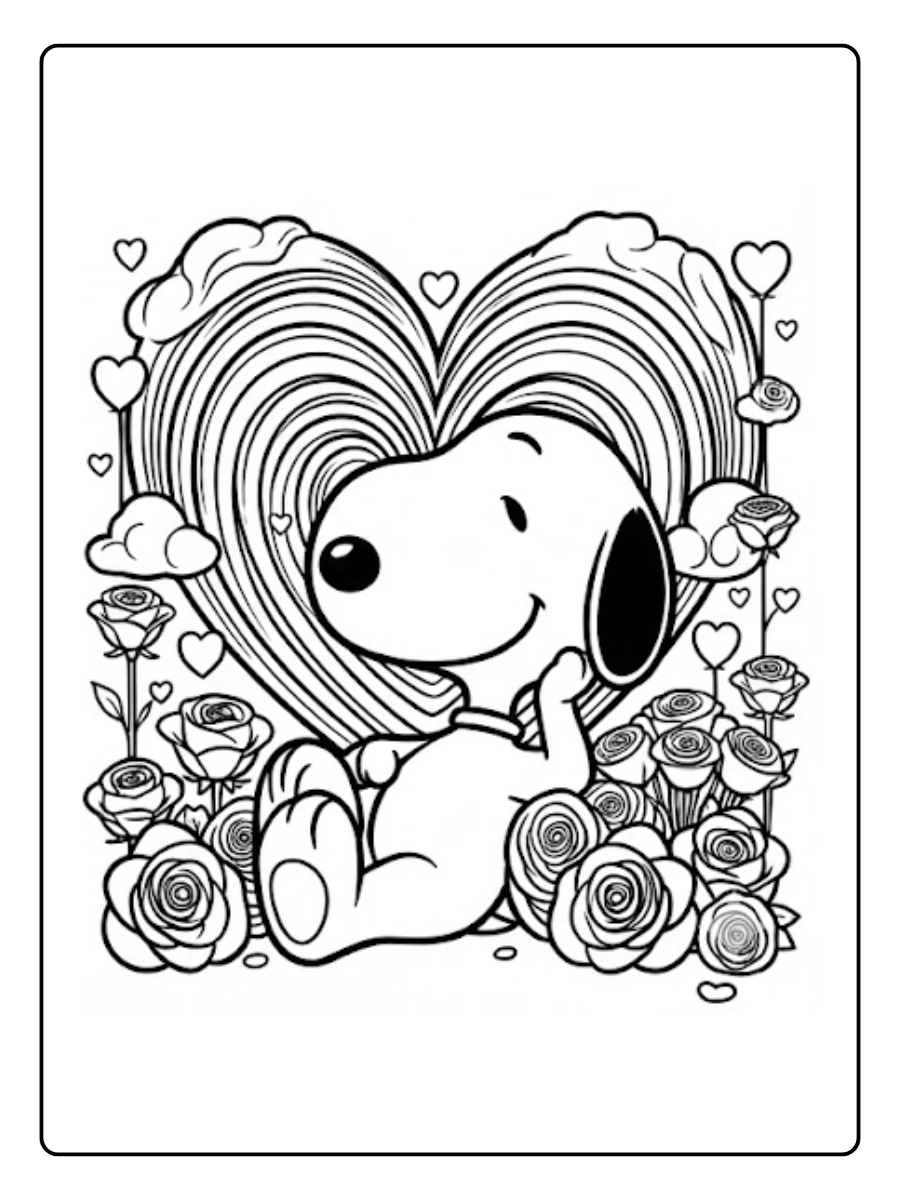 snoopy valentines day coloring pages (13)