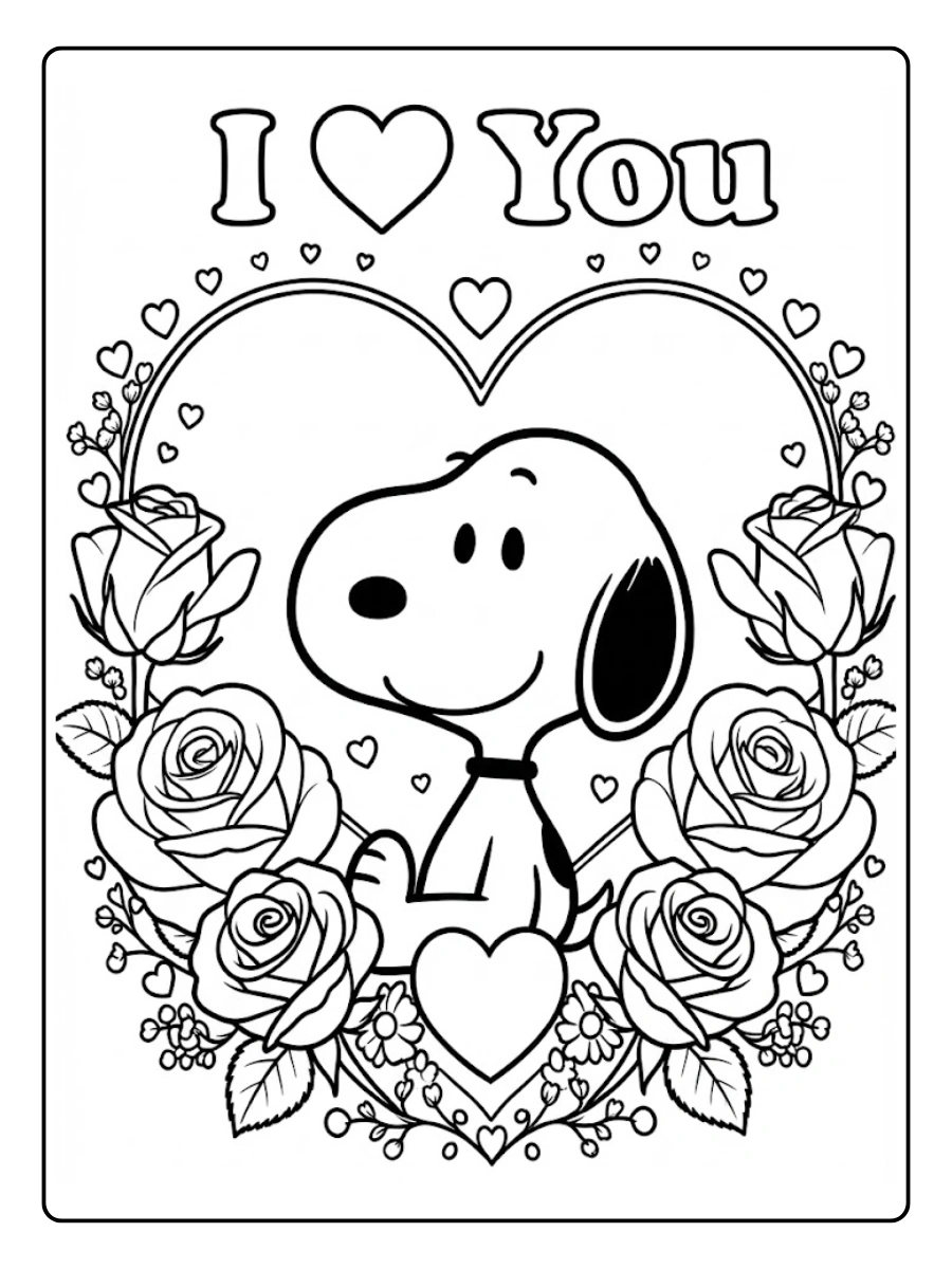 snoopy valentines day coloring pages (14)