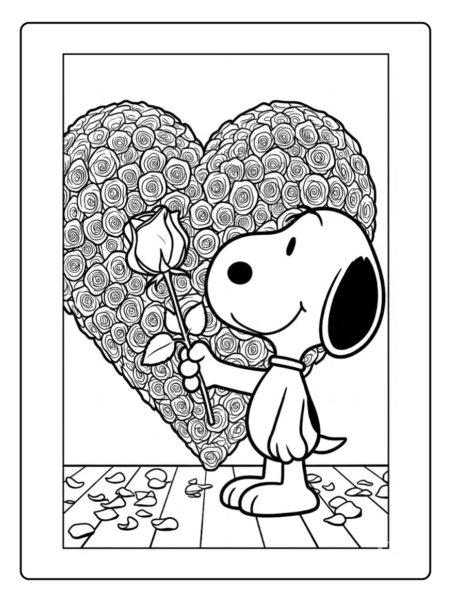 snoopy valentines day coloring pages (15)