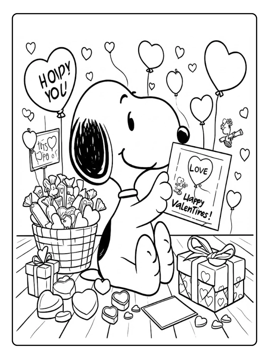 snoopy valentines day coloring pages (4)