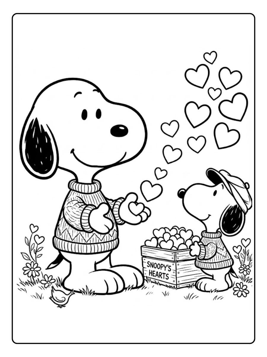 snoopy valentines day coloring pages (5)
