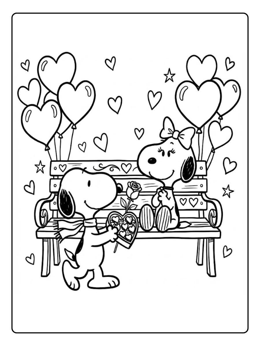 snoopy valentines day coloring pages (6)